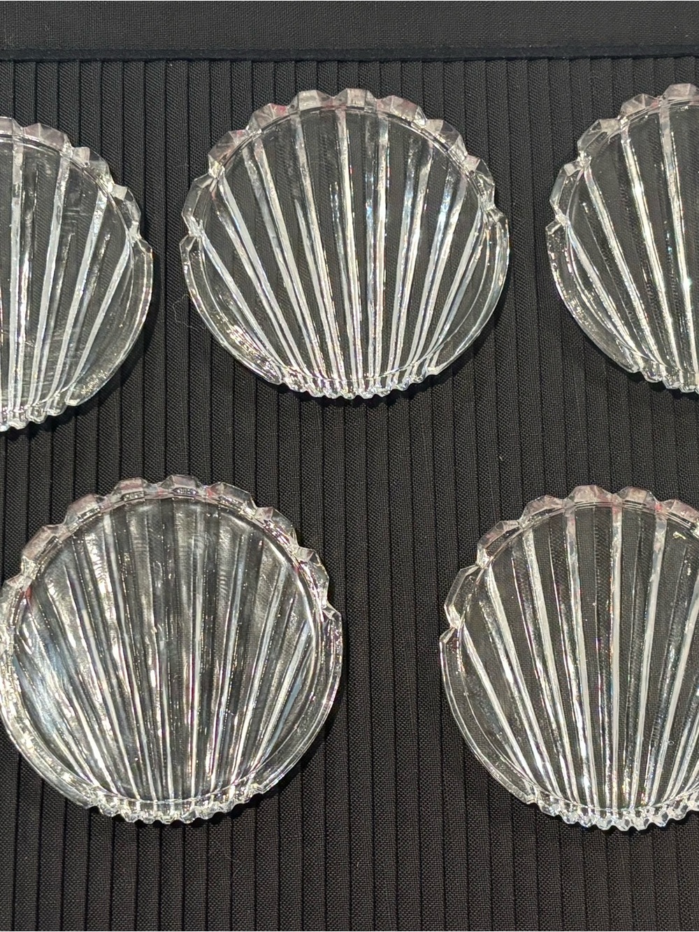 Clear Glass Shell Costers- Set of 6